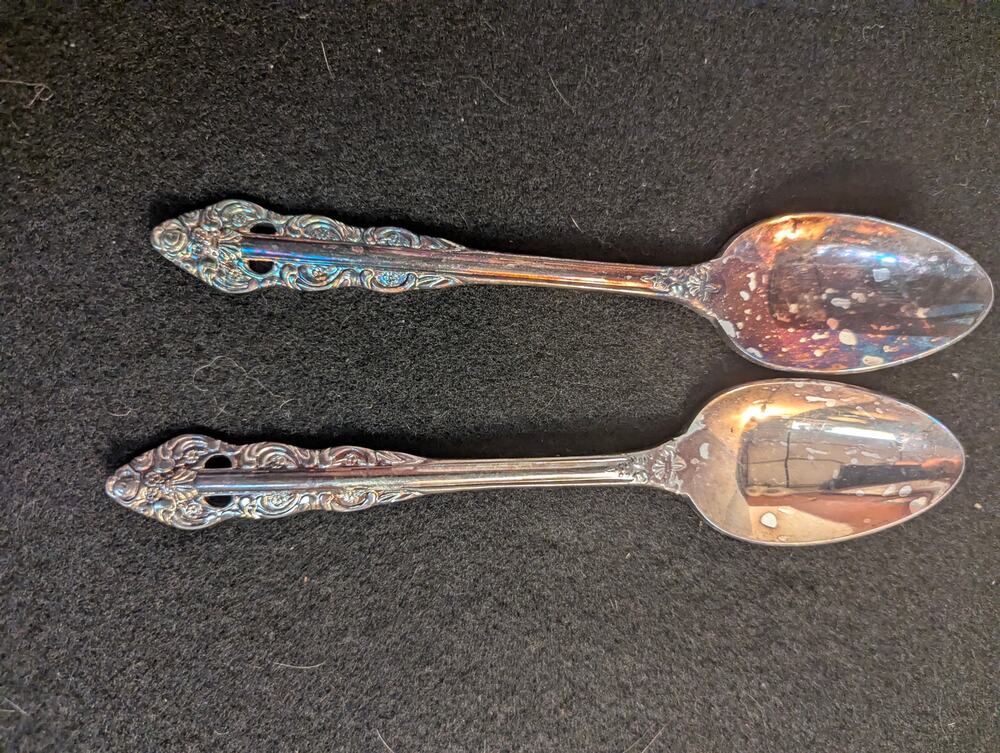 Vintage Ekco Eterna Lillianne Silverplate Tablespoons Set of 2 Korea
